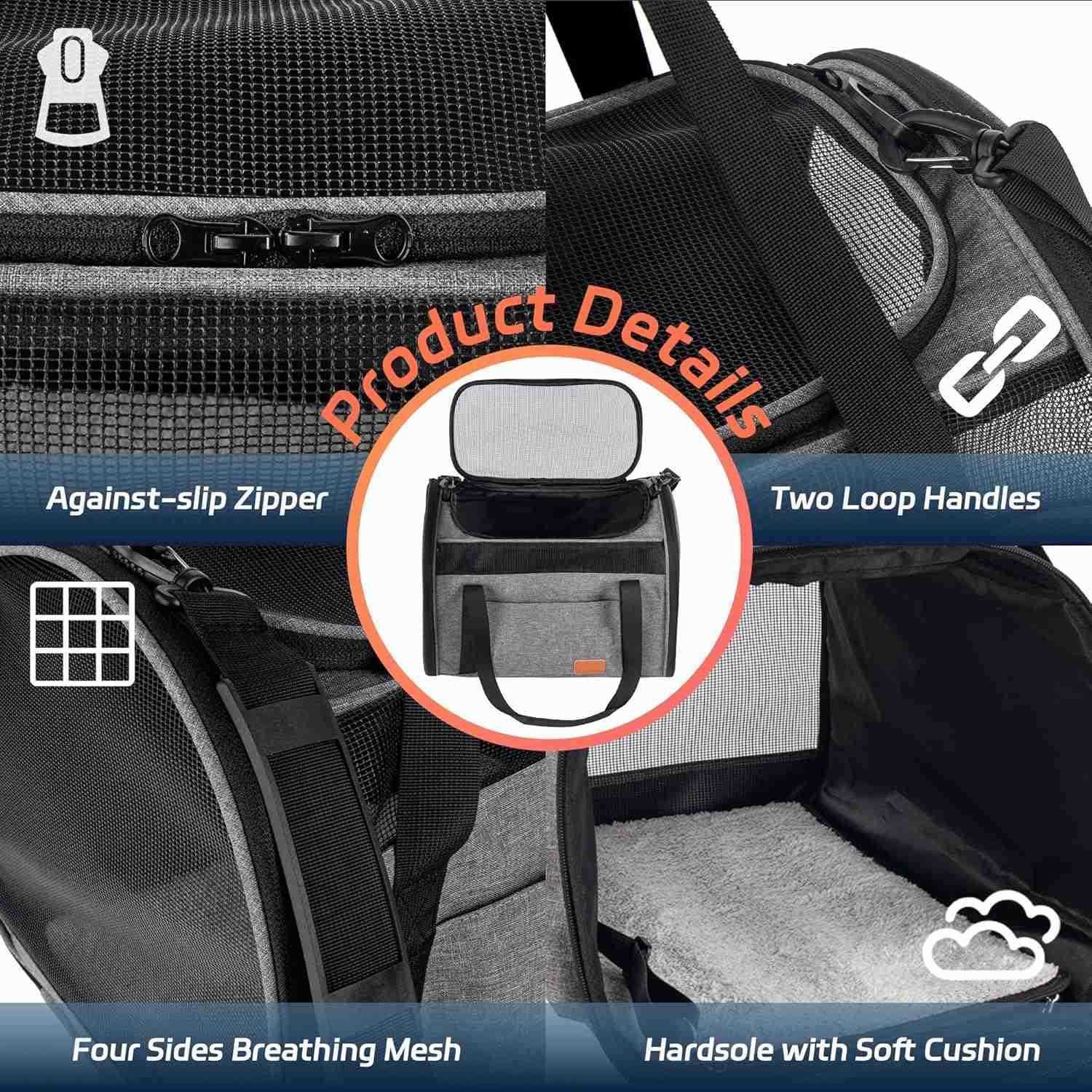 Cat Carrier for Large Cats 20 lbs Soft Sided Breathable Mesh Cat Travel Carrier Large Cat Carrier Airline Approved Washable Pet Carrier for Cats Small