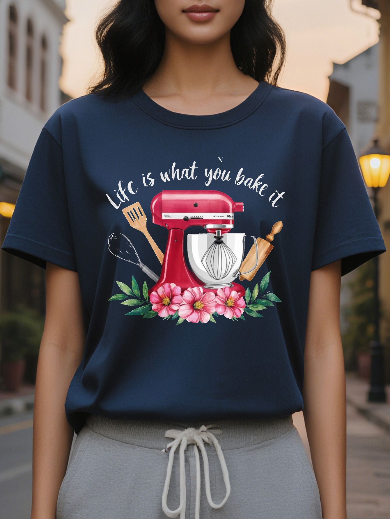 100% Linen Cotton Short Sleeve T-Shirt Round Neck Casual Top Suitable for Summer and Spring Ladies Clothing