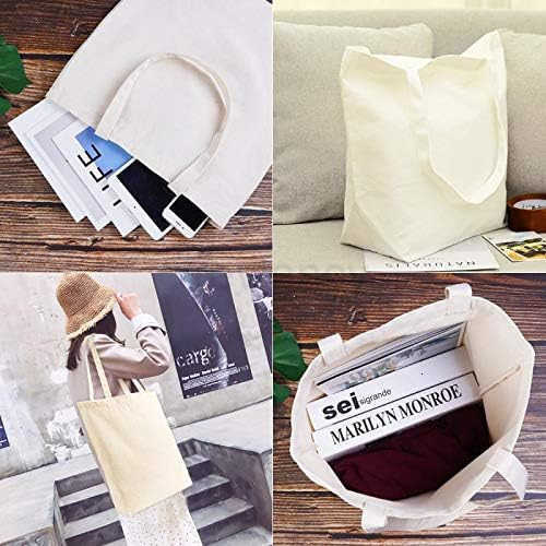 Canvas Tote Bags 2 Pcs MultiPurpose Reusable Bags Perfect for Grocery Shoppping DIY GiftsW250904