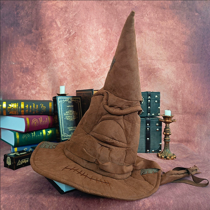 Inspired Halloween Wizard Hat - Brown with Stitched Detailing