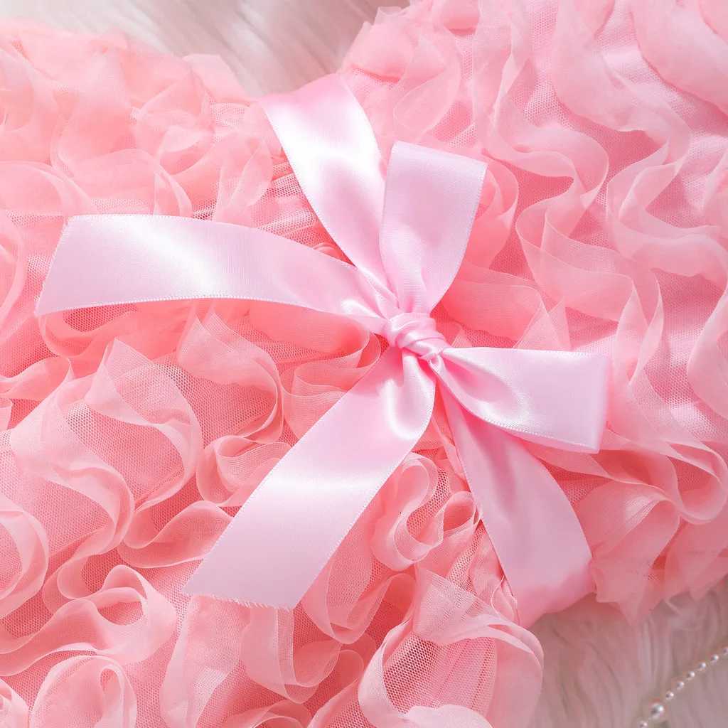 Kids Girl Pink Dress Elegant Short Sleeve Floral Toddler Girls Summer Dresses Cute Fashion Sweet Children Dress 3 4 5 6 7 Years Z250904