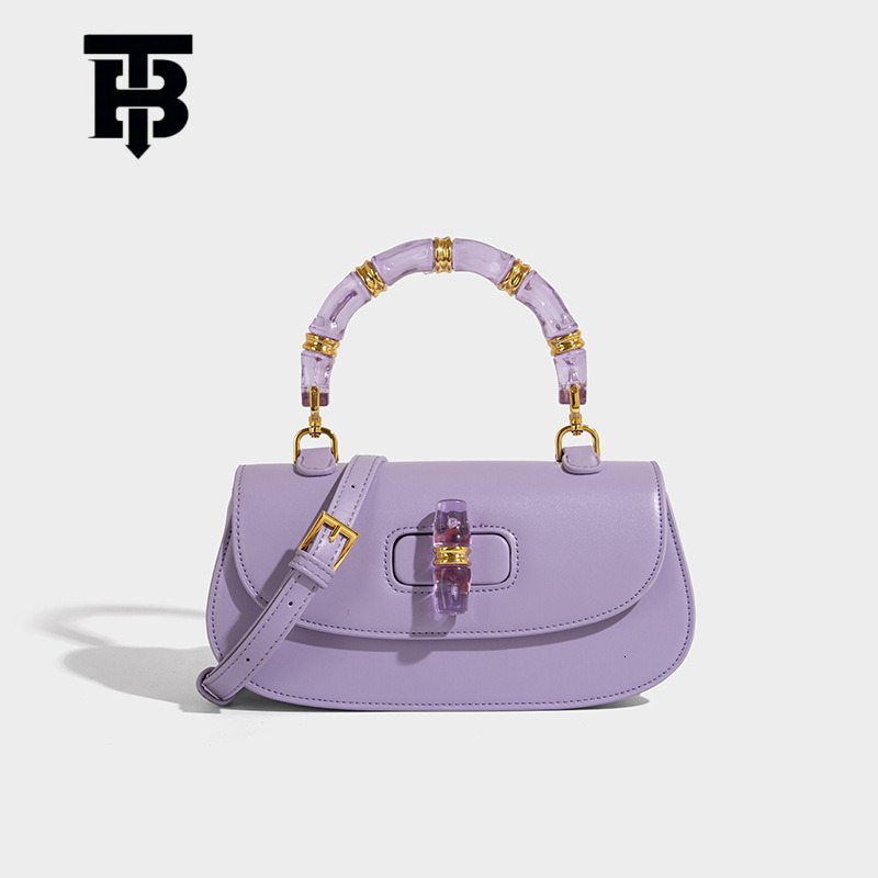 TB BHULAMTE Crystal Bamboo Knot Bag Versatile Saddle Bag 2025 New Women's Bag High-end Designer s bag Simple Trendy Small Bag Single Shoulder Cro
