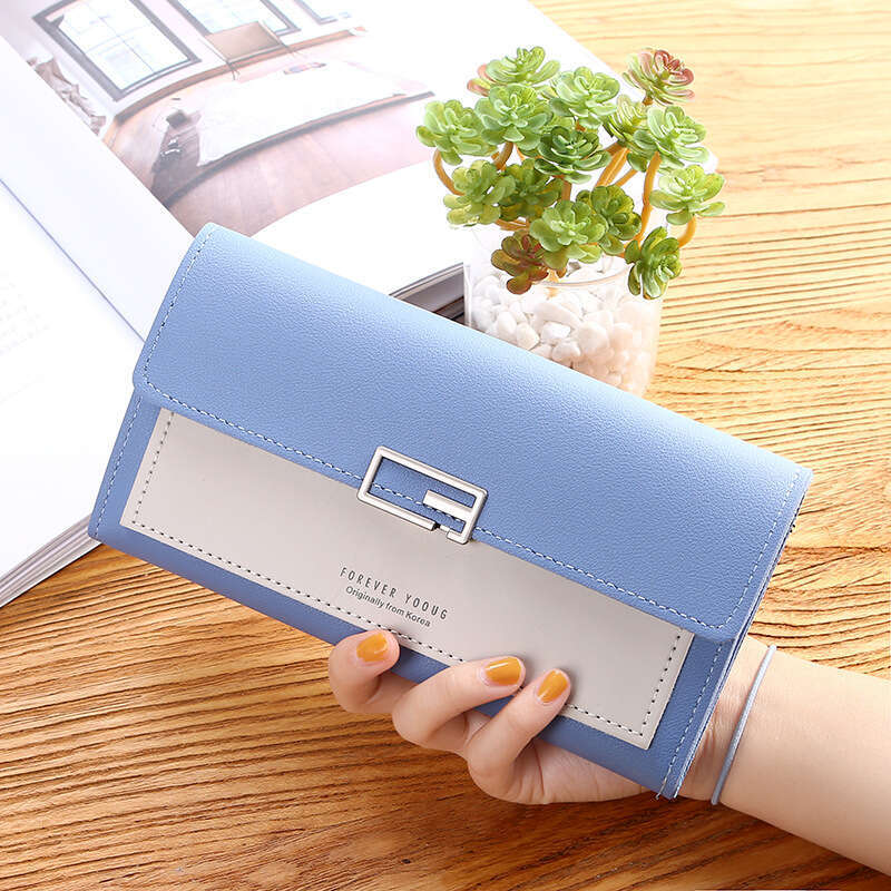 2024 New Korean Style Women's Female Clutch Long 70% off Wallet with Buckle Multiple Card Slots Coin Purse