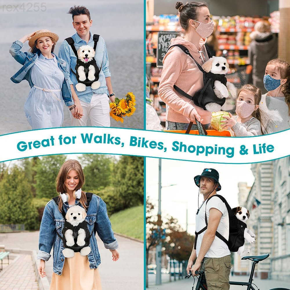 Dog Backpack Carrier Adjustable Pet Front Carriers Legs Out Carrying Sling Travel Bag for Small Medium Dogs 47 Lbs Soft Wearable Puppy Chest Carry Bac