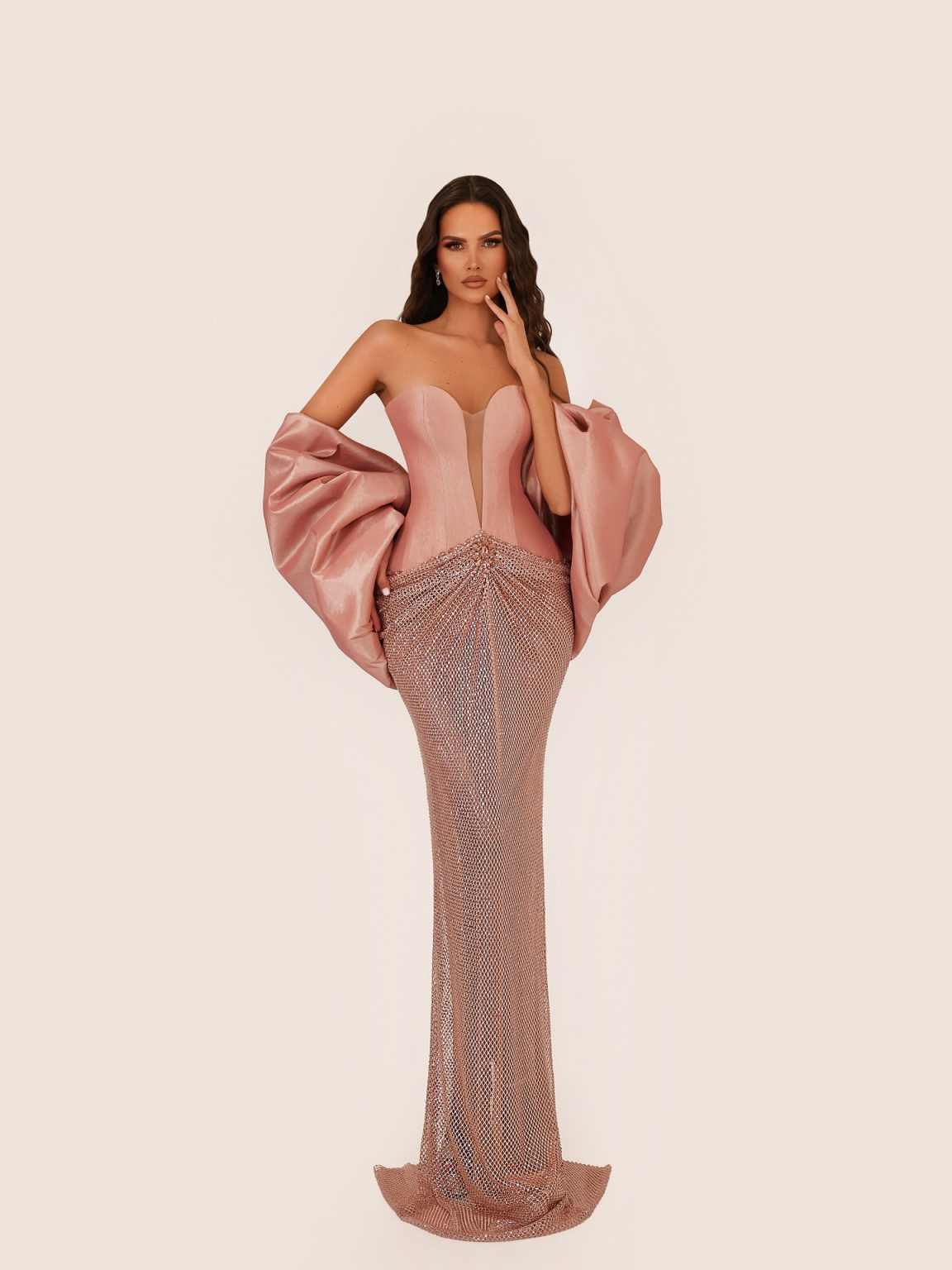 Women Prom Dress Celebrity Sexy Strapless Sequins Gold Crystal Split Maxi Long Gowns Dress Elegant Evening Party Club Vestido