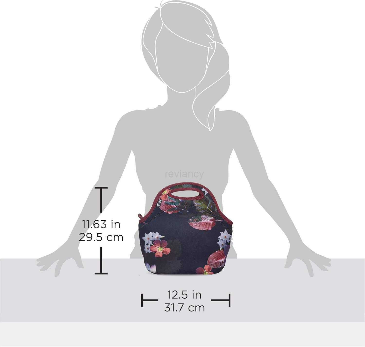 Getaway Soft Neoprene Lunch Tote Bag Lightweight Insulated and Reusable One Size BlackW250904