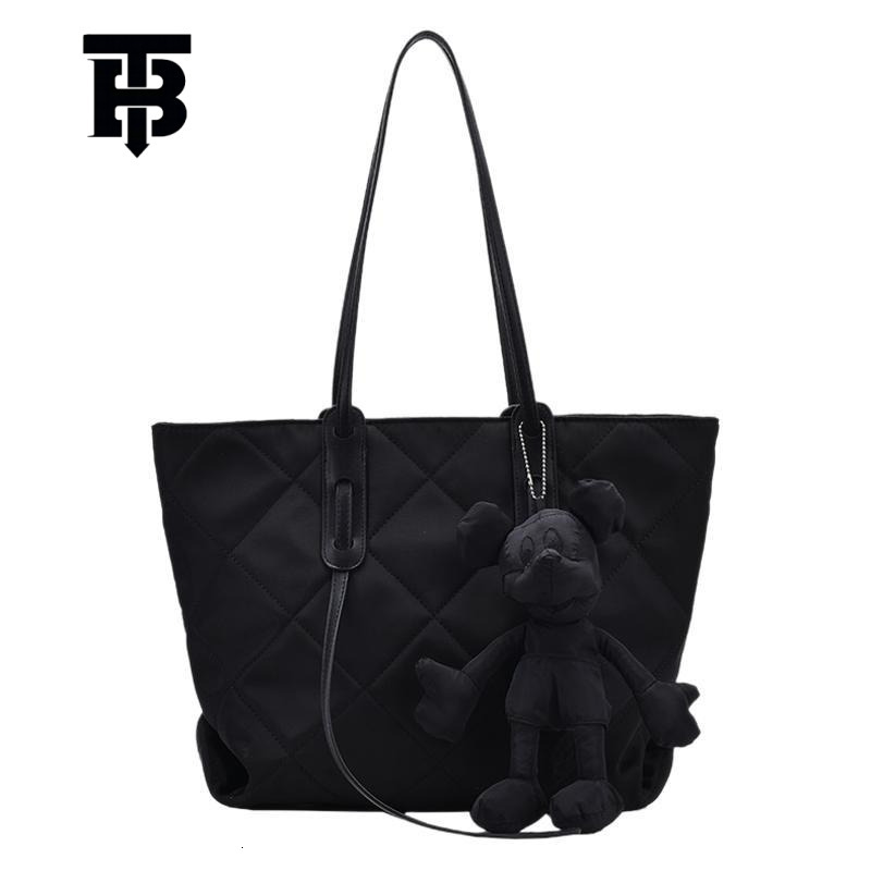 TB BHULAMTE 2025 New Fashion Solid Color Bag For Women Large Capacity Autumn Designer S Bag Winter Casual Shoulder Bag Quilted Commute Tote Bag