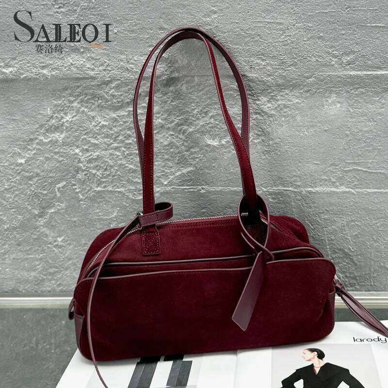 Genuine Grade Suede Cow Leather Women's Handbag New Designer High Quality Female Shoulder Crossbody Bag Autumn Winter Ins