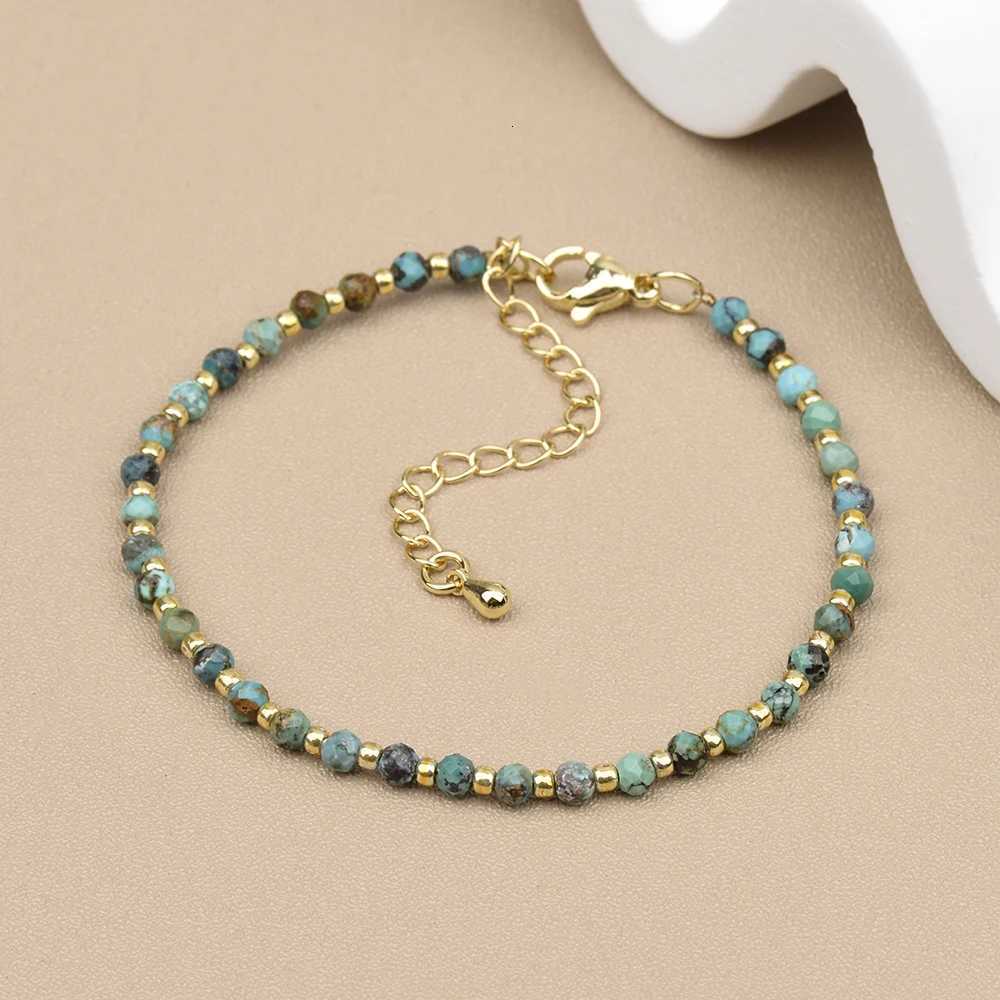 1pc 3mm Natural Turquoise and Seed Beads Bracelet with Brass Clasp for Daily Wear Birtay Stone Mothers Day GiftXJ250904