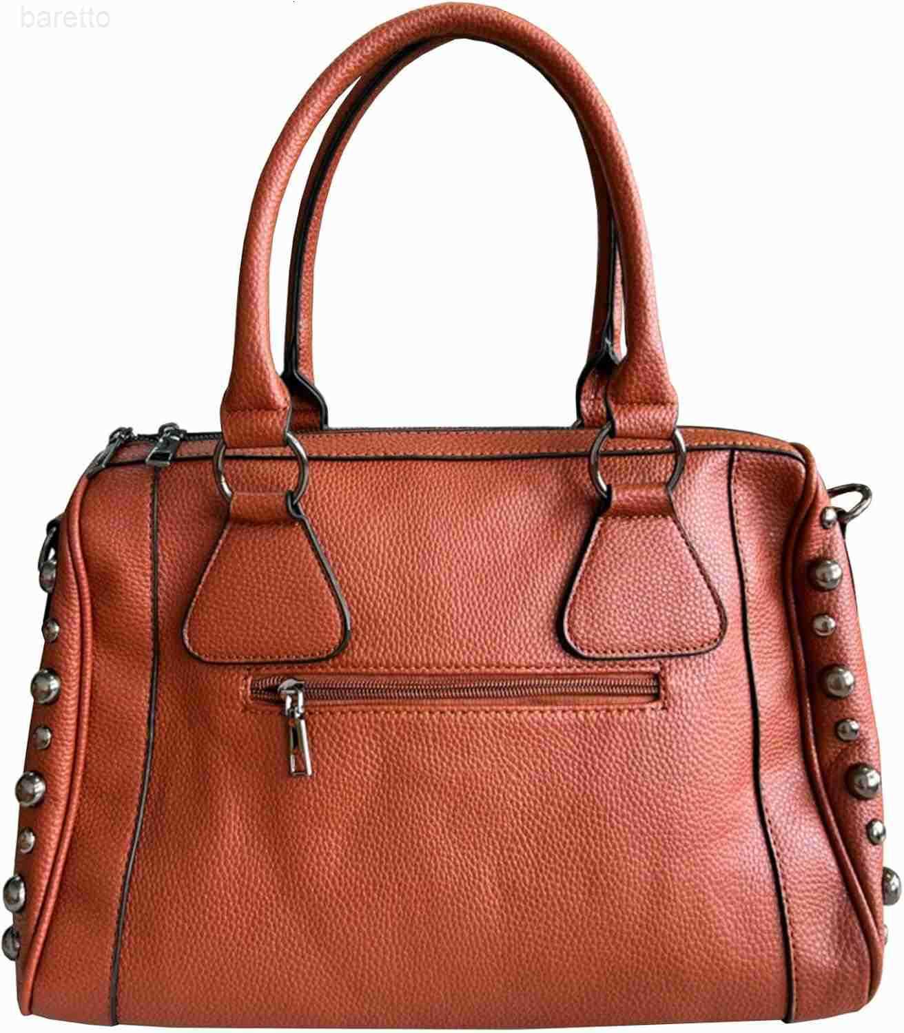 Women Fashion Rivet Handbag Purse Luminous Canvas Punk Tote with Shoulder Strap Crossbody Bag Large Capacity M250904