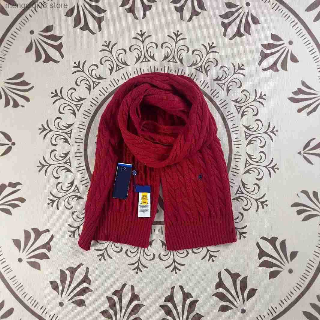 RL Raff Pony Label ColdProof Scarf Braided Embroidered Knitted Wool Scarf Versatile Knitted Scarf Warm L250904