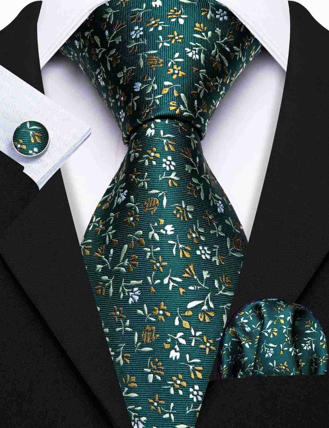 Ties for Men Silk Tie Sets Polka Dot Woven Necktie Pocket Square Cufflinks Business WeddingW250904