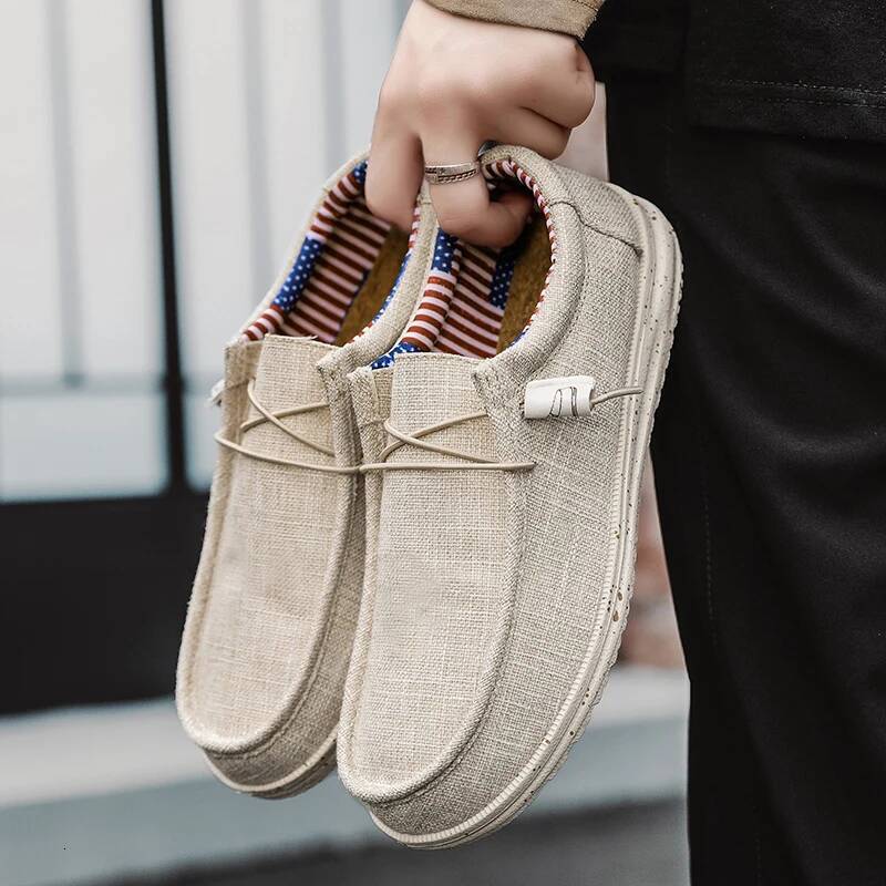 Men Casual Shoes on Canvas Loafers Comfortable Walking Flats for Man Non Slip Soft Moccasins Sneakers Summer loafers ddmysaturn