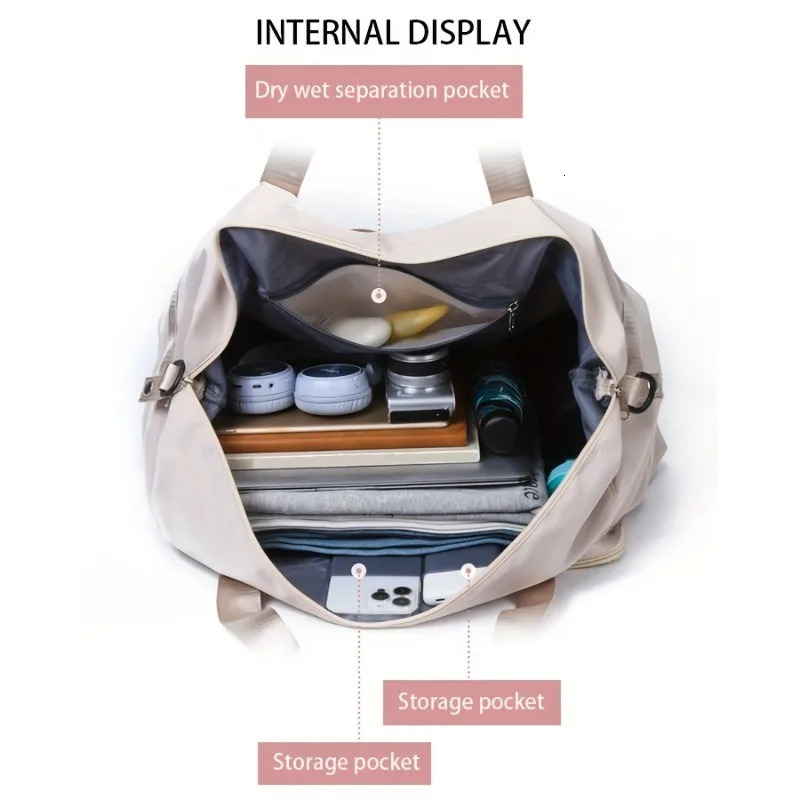 Large Capacity MultiFunctional Travel Duffel Bag Gym Tote with Multiple Compartments Durable Nylon Sports Bags 250903