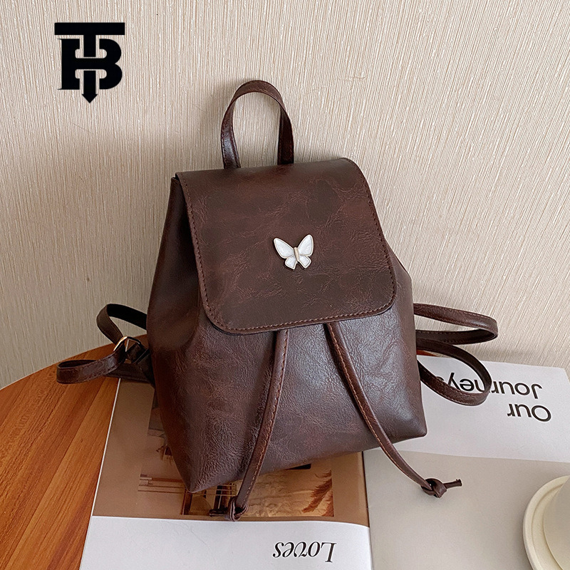 Designer S Bag TB BHULAMTE Vintage Niche Backpack For Women 2025 New High-end Retro Fashion Backpack Versatile Ins Casual Small Bag