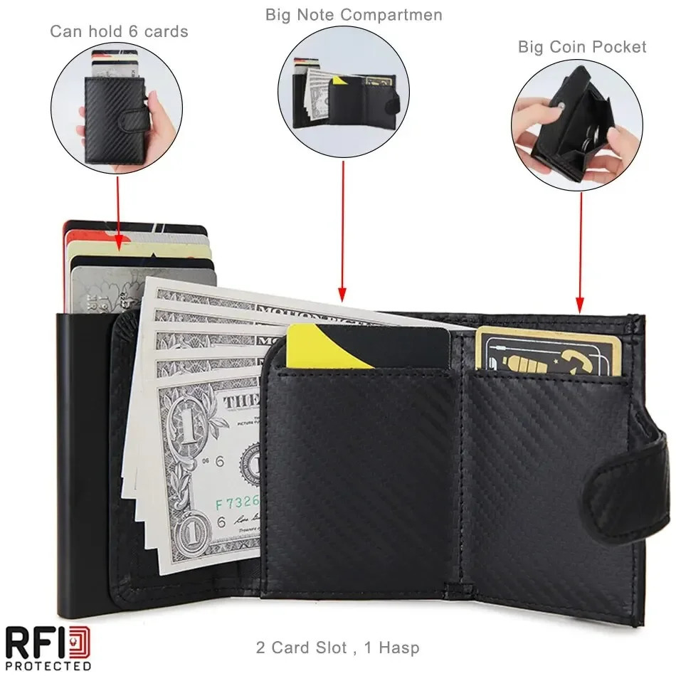 Rfid Microfiber Leather Men Wallets Fashion Card Holder Trifold Wallet Money Bags Smart Slim Thin Coin Pocket Wallet Purse 250903