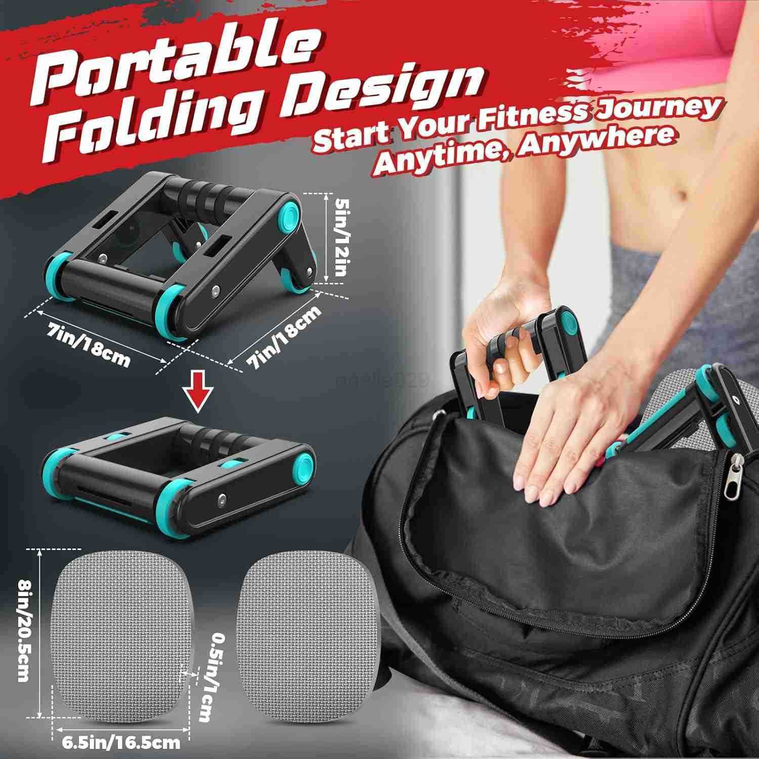 Ab Roller Wheel 2In1 Exercise Roller Wheels PushUp Bar Abdominal Exercise Machine Ab Workout Equipment for Core Strength Training Abs Exercise Roller 