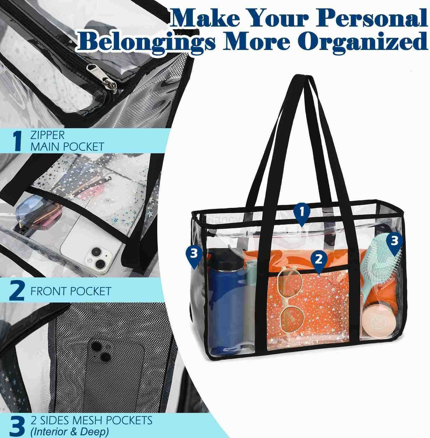 Bag for Women Large Pool Tote Cruise Vacation Essentials Zipper Closure Waterproof SandproofW250904