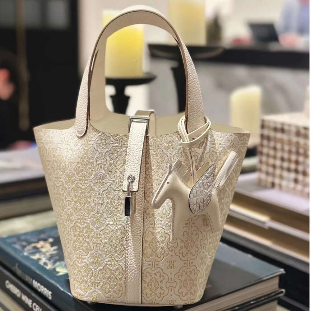 DHEssentials 2025 Oriental Bucket Bag Handmade Brocade Soft Basket Purse