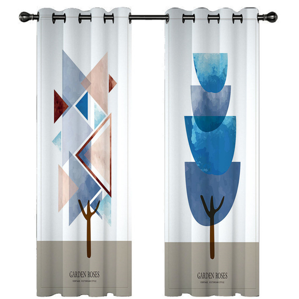 YL-37095 High-precision Customized 3D Curtain Printing Finished Landscape Wave Curtain Blackout Curtain