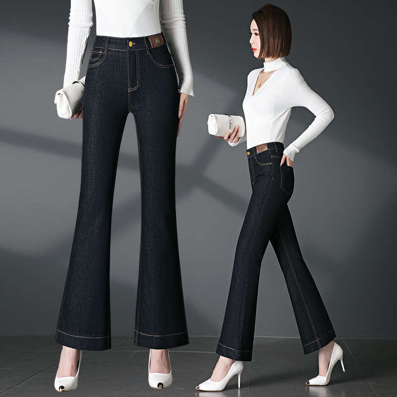 womens jeans Flared Jeans Women, New High-Waisted Slimming Pants for Spring and Autumn, Petite Slim Fit, Premium Commuting Fashionable Elegant 2091