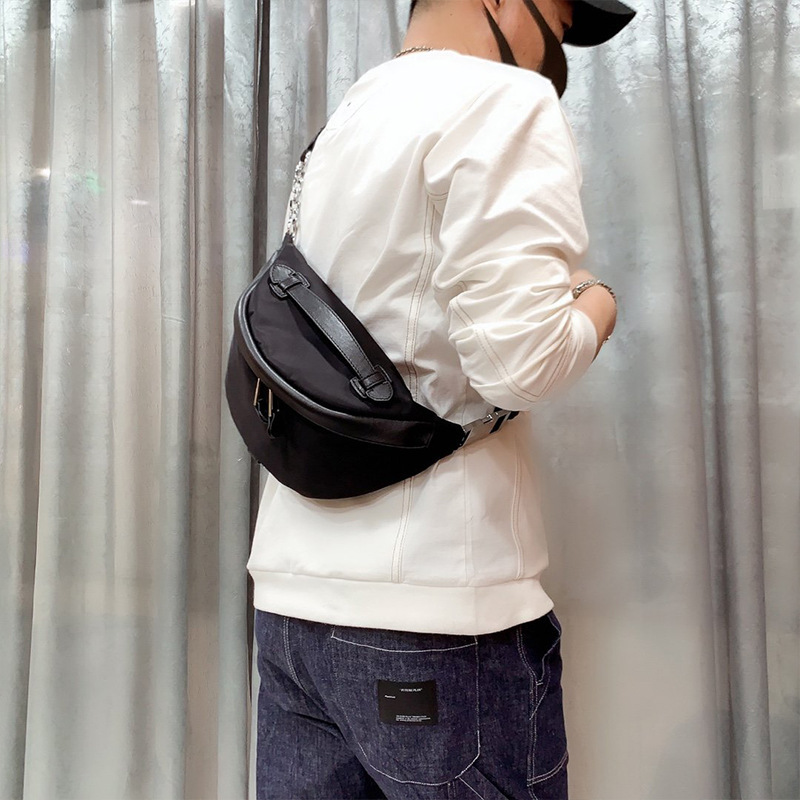 OC 436m44 Neutral Fashion Waist Bag BUMBAG Leather Coating Canvas Oxford Cloth Chest Bag Casual MINI Small Shoulder Bag