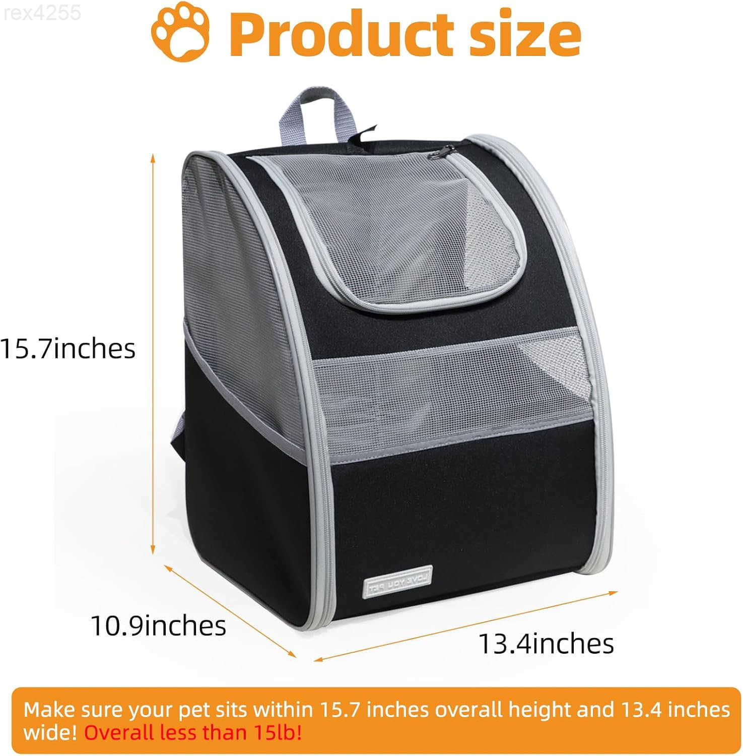 Cat Carrier Backpack with Reflector with Safety Leash Up to 15LbsPet Carrier for Small Dogs and Medium Cats Kitten Puppy BunnyFoldable Small Medium Do