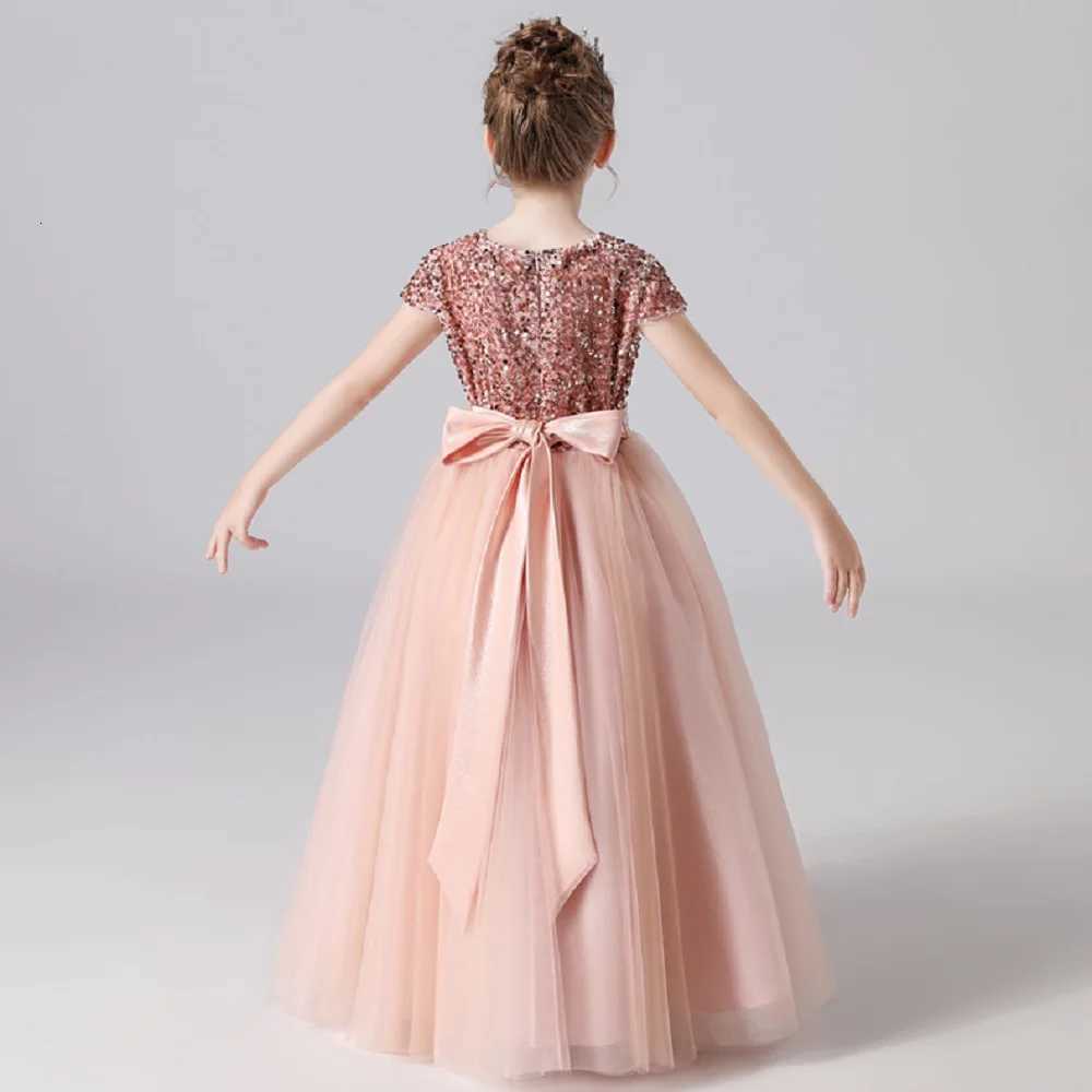 Dideyttawl Customized Sequin Flower Girl Dress For Wedding Party Tulle Puffy Skirt Girl Birthday Pageant Gown Junior Bridesmaid Z250904