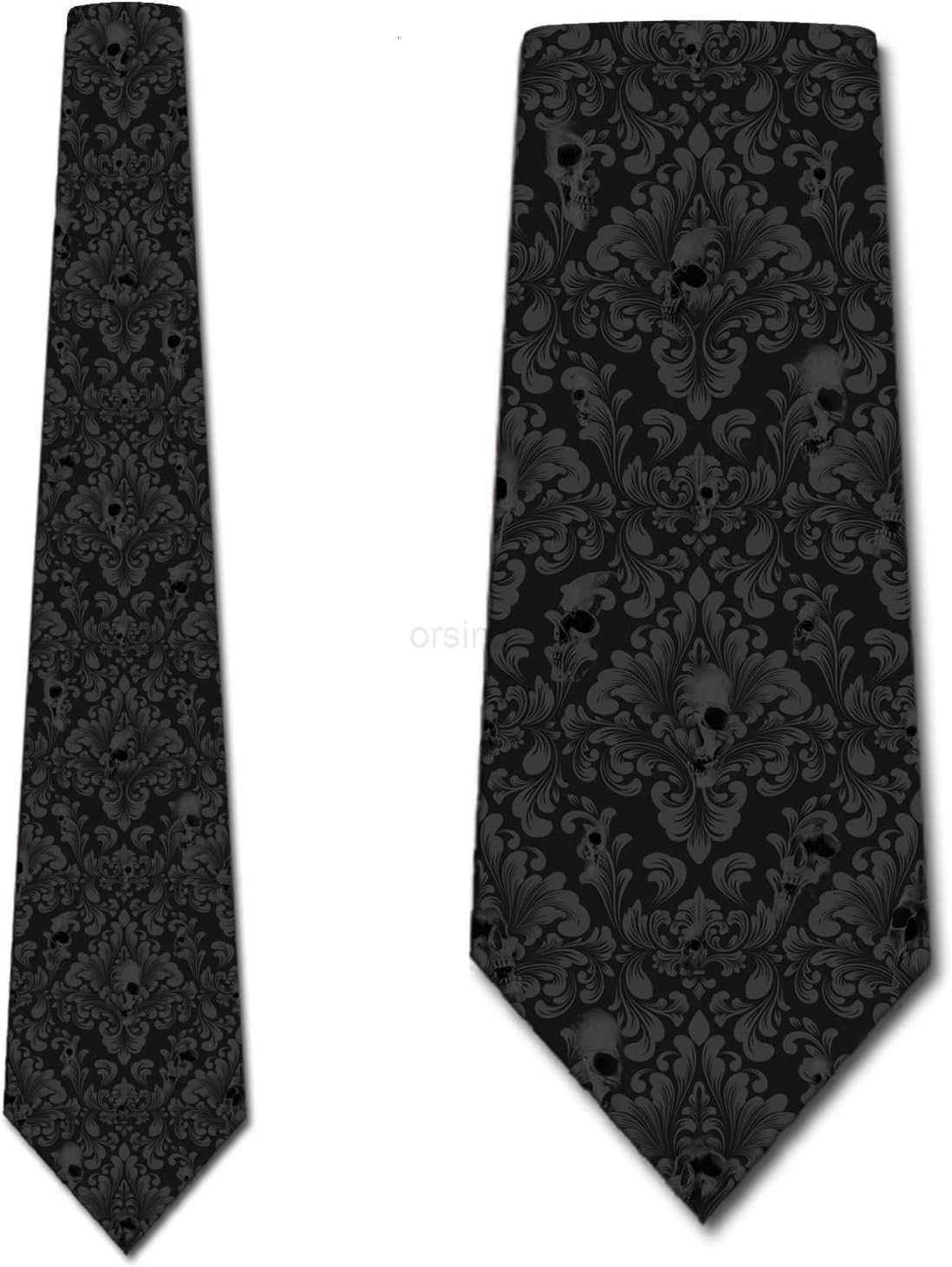Ties Mens Damask Necktie Halloween Tie for Men Conservative Holiday PrintW250904
