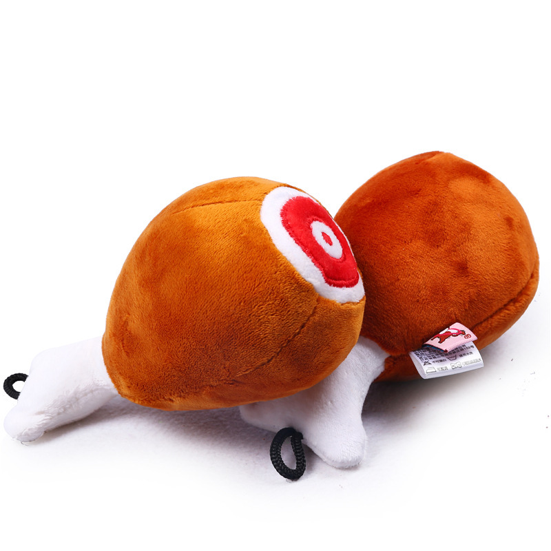 Dog Plush Toy Bite Resistant Squeaky Simulated Chicken Dog Toy Leg Shape Puppy Toy Interactive Dog Accessories