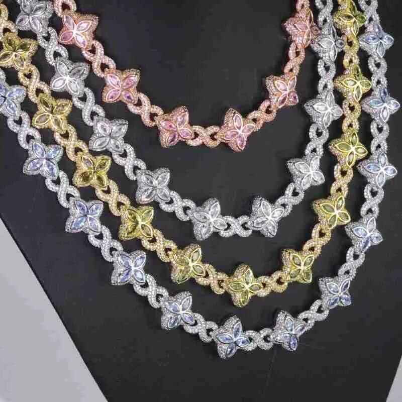 Moissanite bracelet Iced Out Star Necklaces for Women Custom Fashion Jewelry Necklaces for Lovers Four Leaf Clover Necklace Wholesale