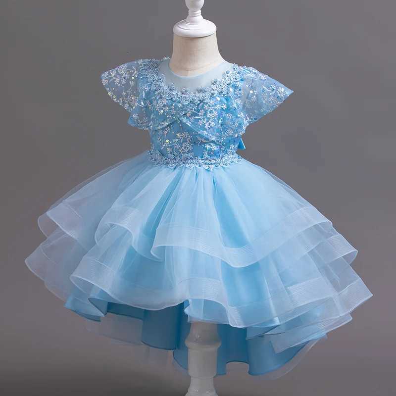 T245 Girls Clothing Princess Dress Girl Wedding Dress Kids Baby Evening Trailing Dress Z250904