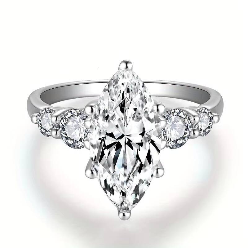 Luxury Womens S925 Silver Engagement 3Carat Marquise Cut Moissanite Wedding Rings for New Fancy Cut Design