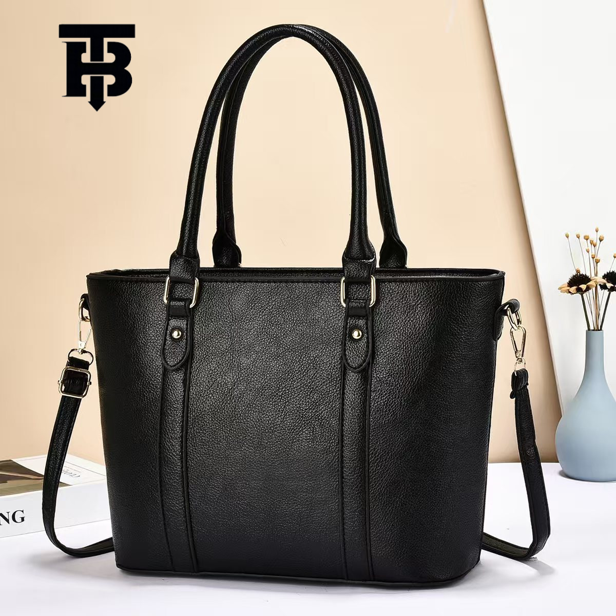 TB BHULAMTE Cross-Border Large Capacity European and American Style Retro New Tote Women's Bag Simple Trendy Women's Shoulder Bag Designer s