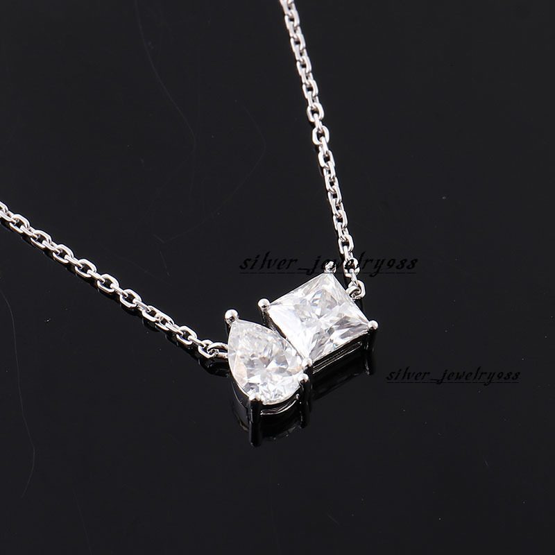 Minimalist 2 Stone Necklace Dainty Necklace 10k White Gold 2 Diamond Graduation Necklace Gift for Her Motivational Present