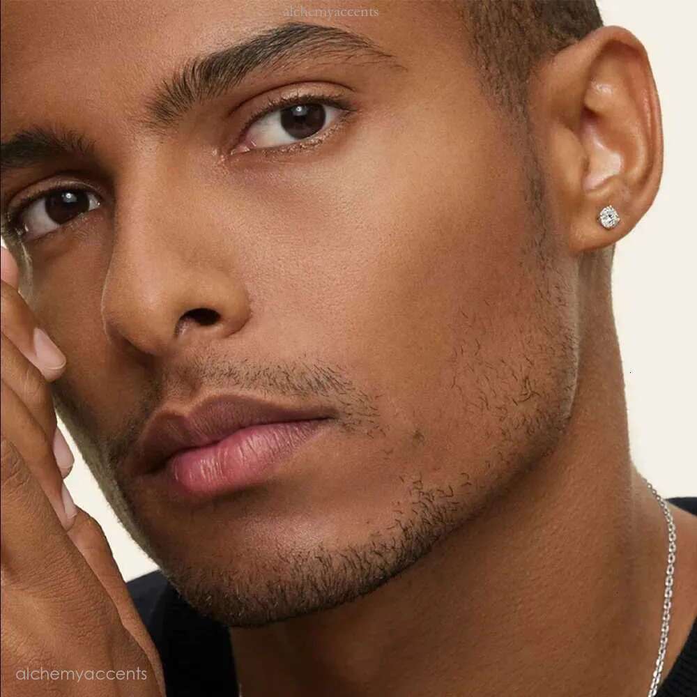 FEOBUR 1-4ct Moissanite Screw Back for Women Sterling Sier Sparkling Dia Stud Earrings Men Trendy Jewelry