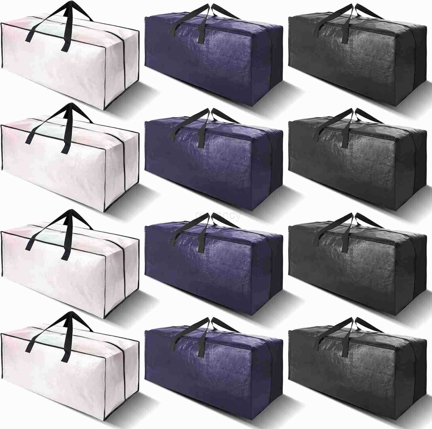 Large Moving Bags WBackpack Straps Strong Handles Zippers Storage Totes For Space Saving Fold Flat Alternative to Box and Bin Set of 6 MulticolorW2509