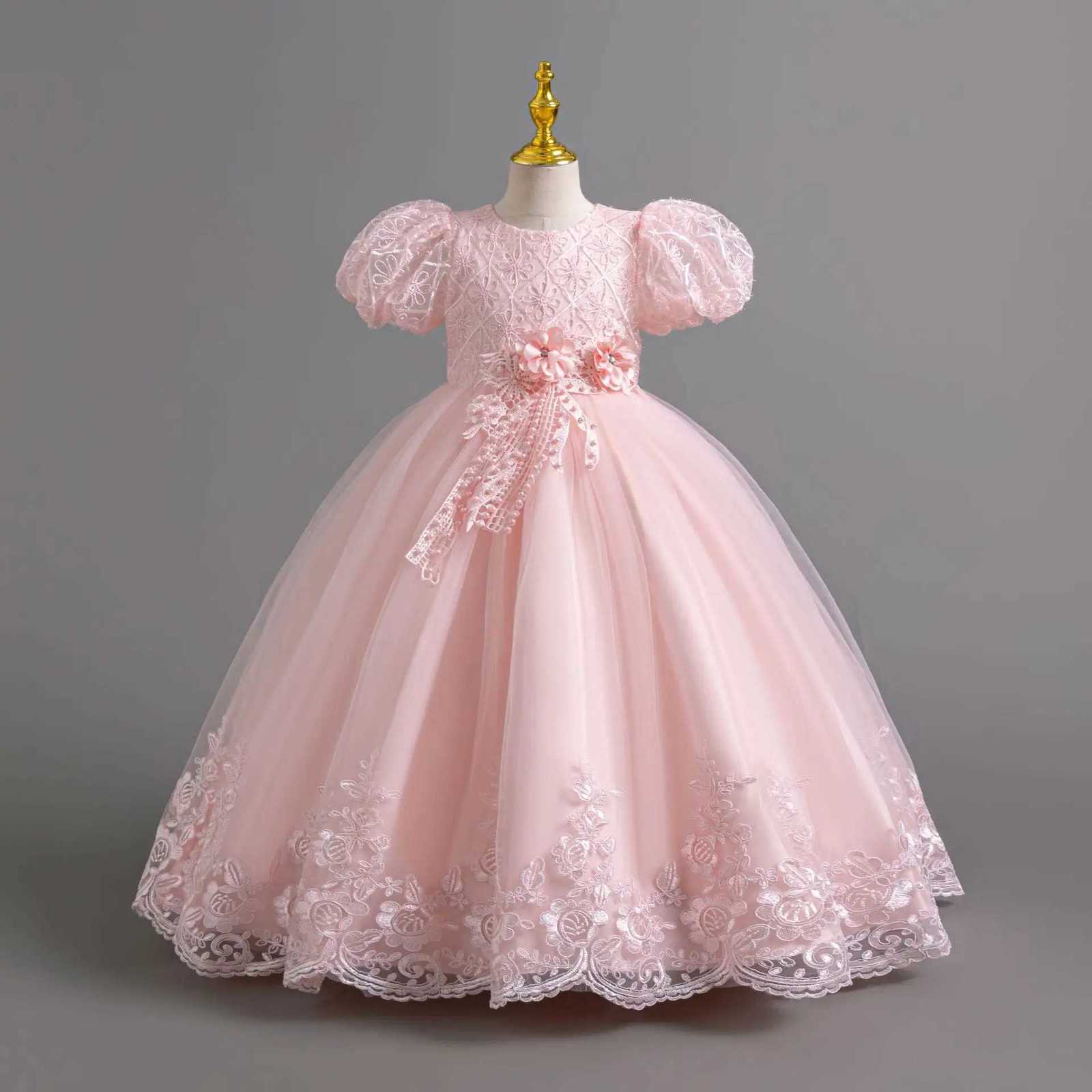 Party Dresses For Girls Flower Dress White Bridesmaid Wedding Pageant First Communion Clothing Birthday Party Piano Performance Gown Z250904