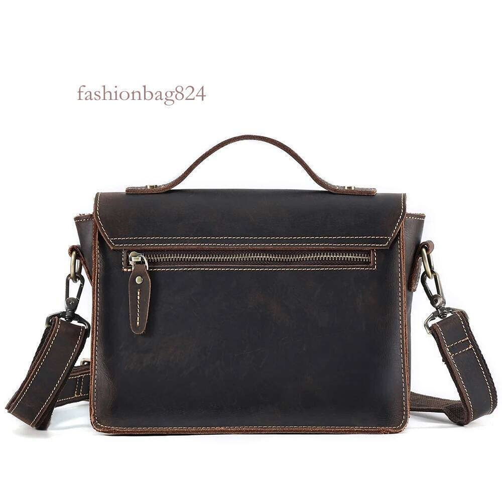 JOYIR Vintage Genuine Leather Shoulder Men Women Work Travel Messenger Satchel Crossbody Bag Fit For 7.9" Ipad Handbag