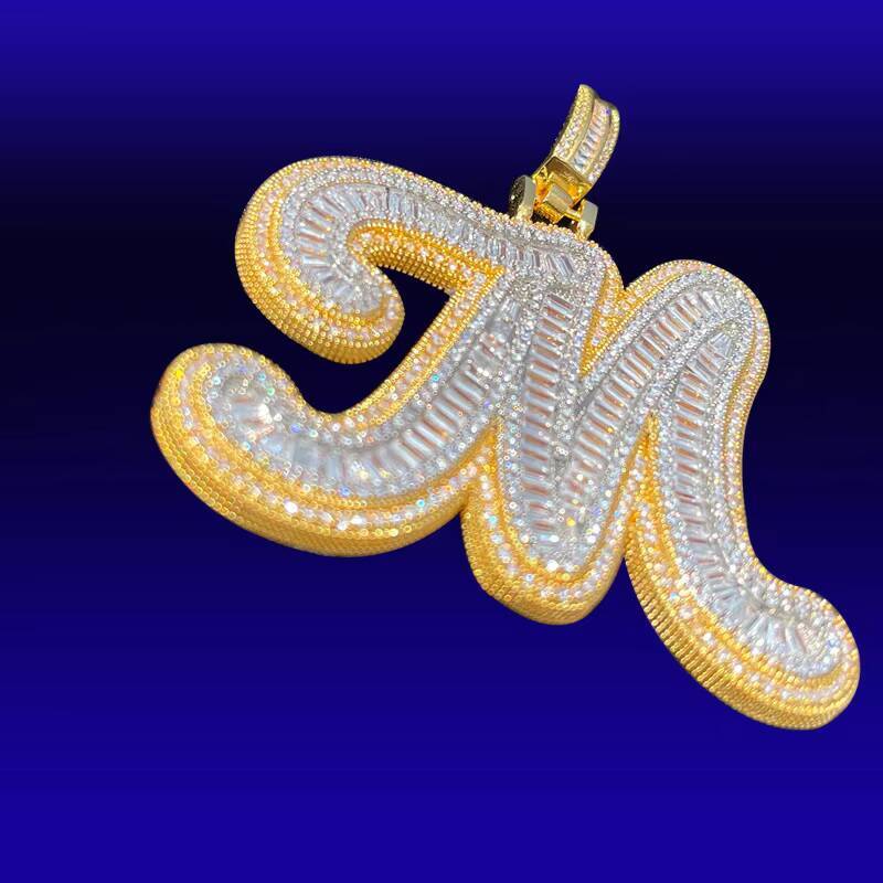 High Quality Single Letter Pendant Brass DIY Personality Creative Gold Plated Necklace