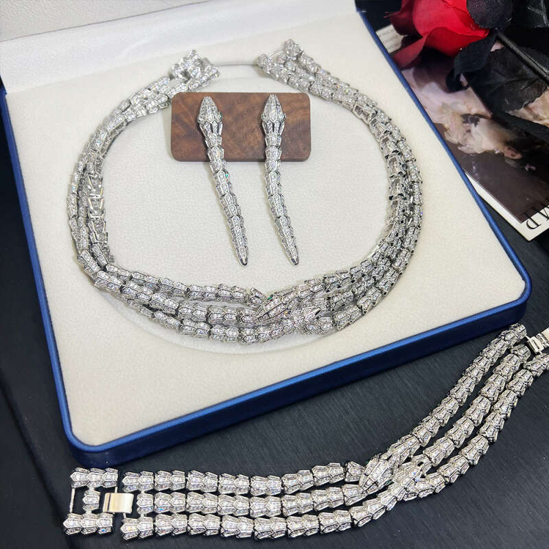 Bao Series Three-Layer Fine Jewelry Set INS Hot-Selling High-End Snake Necklace