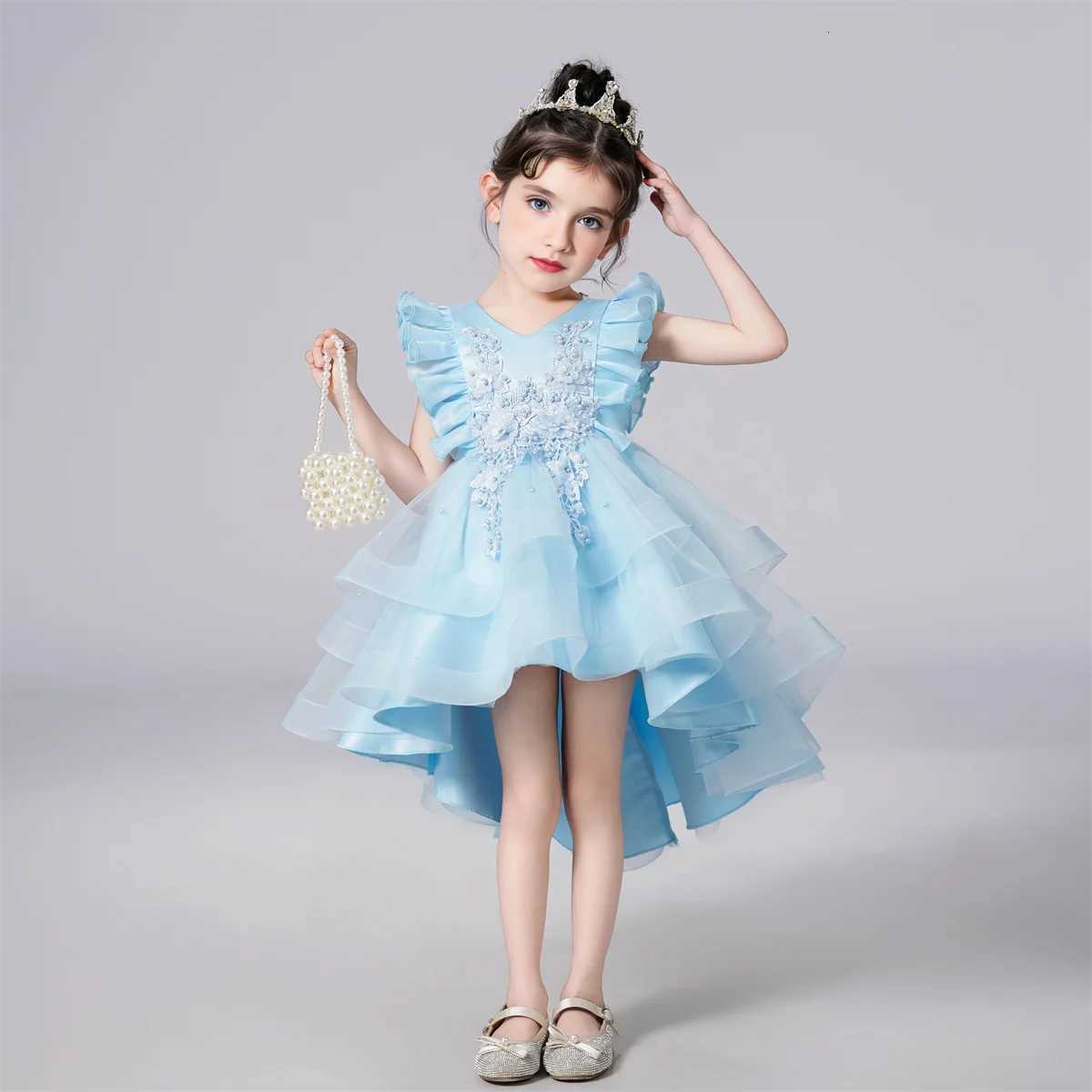 Kids Clothing Children Pageant Wedding Birthday Party Dress Princess Tuxedo Ball Gown Flower Girls Trailing Dresses Z250904