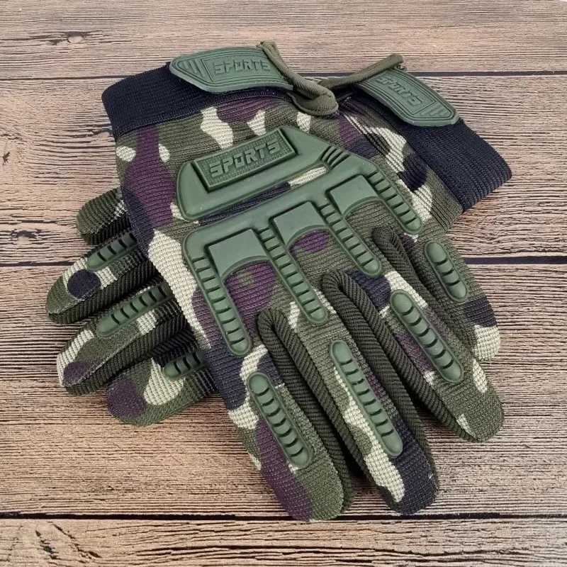 2PCS Full Finger Gloves Kids Antislip Hard Protect Gear Riding Gloves Camouflage Combat Glove For ChildXJ250904