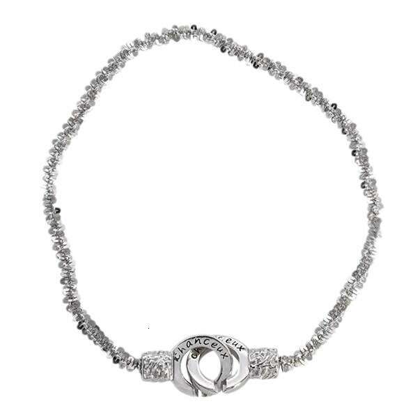 New Sparkling Starry Sky Double Ring Lock Letter Bracelet Elegant Simple Light Niche Exquisite