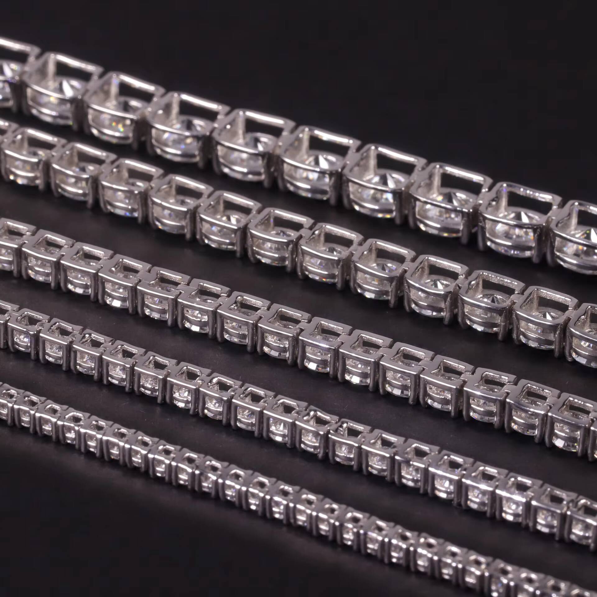 3mm 4mm 5mm 6mm D Color VVS Moissanite 925 Sterling Silver Tennis Bracelet Necklace Chain Moissanite Tennis Chain