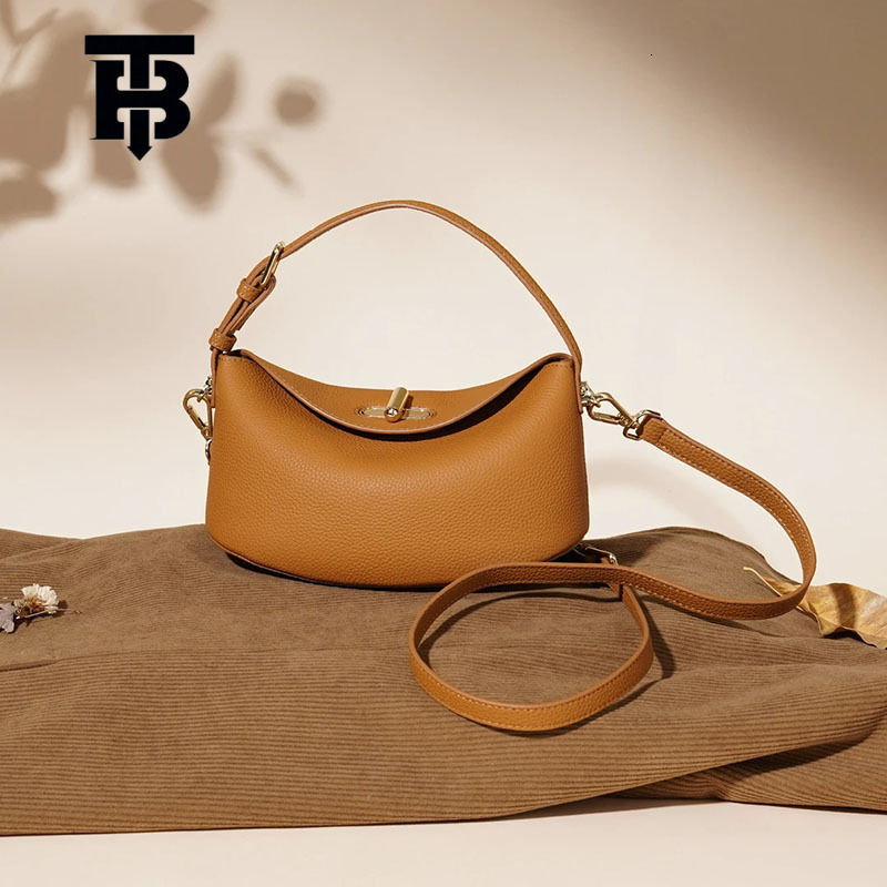 TB BHULAMTE 2025 New Lightweight Casual Single Shoulder Bag Genuine Designer S Bag Leather Fashion Simple Women's Crossbody Bag Cowhide Versatile