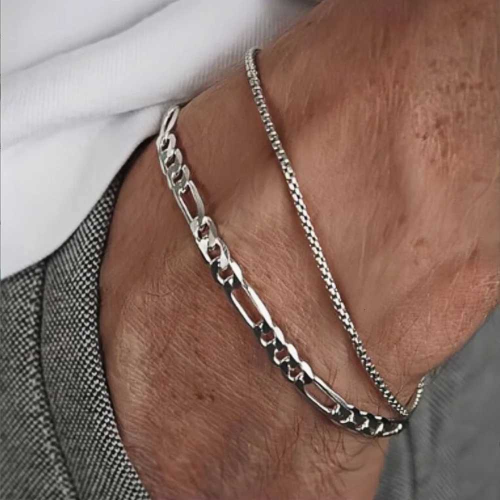 Hip Hop Multilayer Figaro Chain Men Bracelet Hip Hop Stacking Alloy Bracelet For Women Vintage Jewelry Fashion Accessories W250904