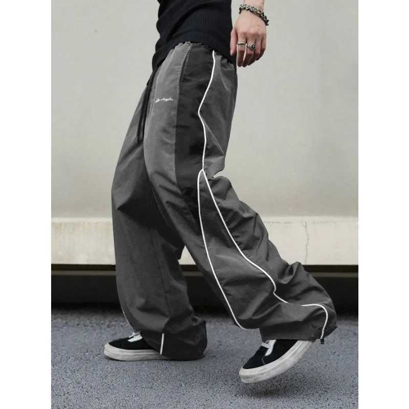 Men Casual Joggers Pants Fashion Streetwear Oversized Sports Wide Leg Pants Hip Hop Y2k Sweatpants High Waist Baggy TrousersXJ250904