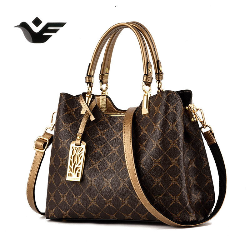 Feiyan Free Shipping New Designer Bag Luxury Shopping Bag Tote Bag For Women Printed Old Flower Ladies Shoulder Handbag Bag Old Flower Donkey Home Sam