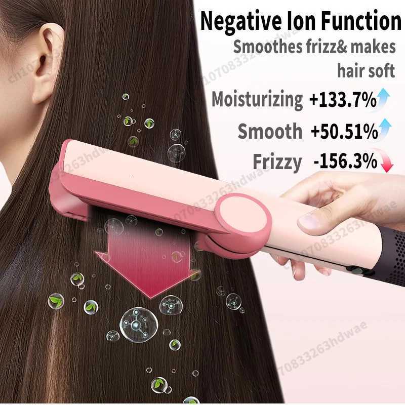 Professional 2 IN 1 Hair Straightener Hair Dryer HeatUp Hair Flat Iron Negative Ion Iron Blow Dryer Haircare Styling ToolsW250904
